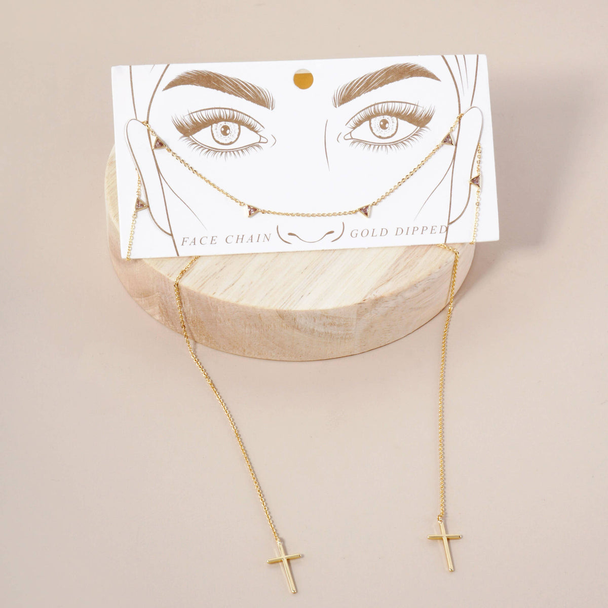 Satellite-Style Triangle & Cross Drop 18K-Gold-Dipped Face