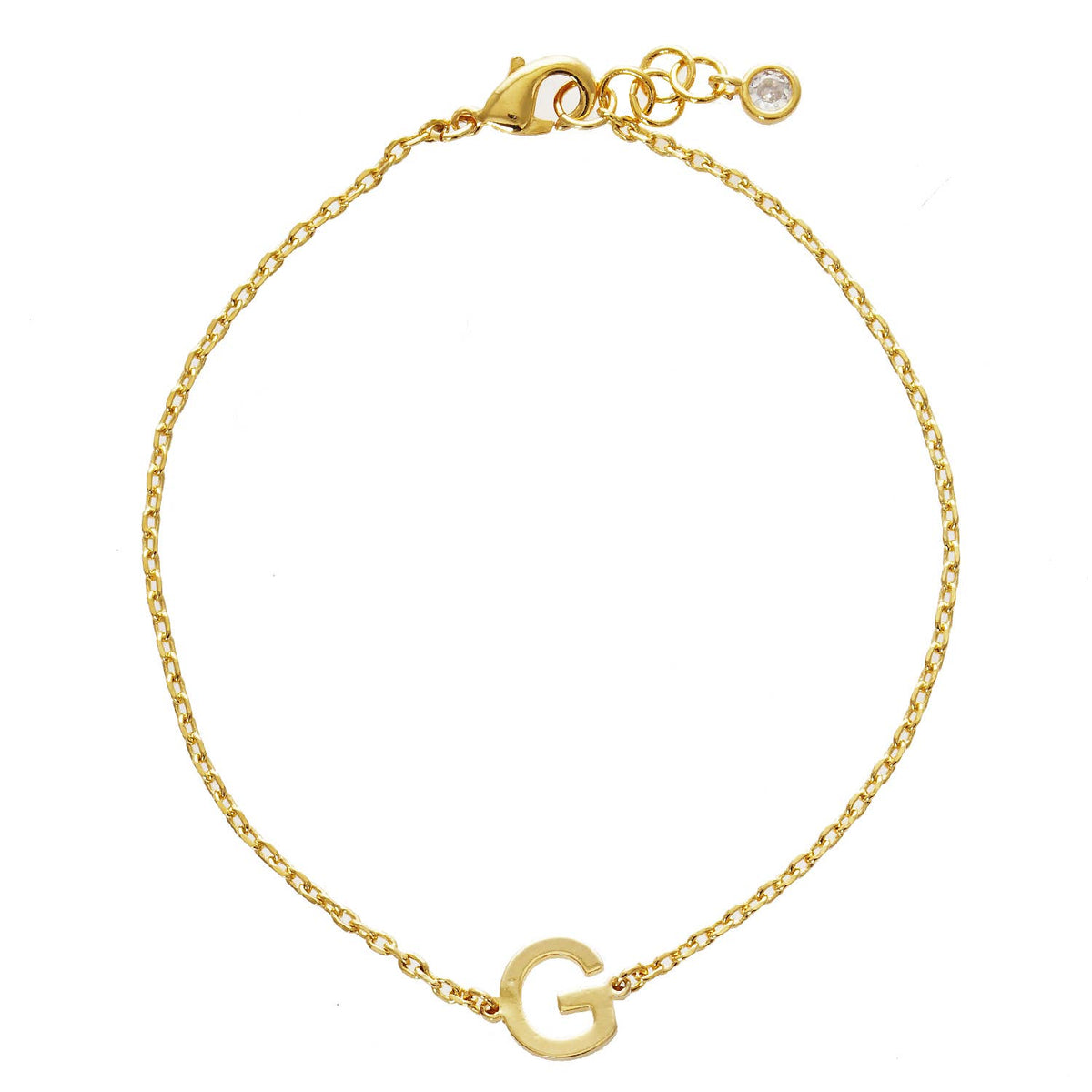 Gold Plated Initial Letter Bracelet