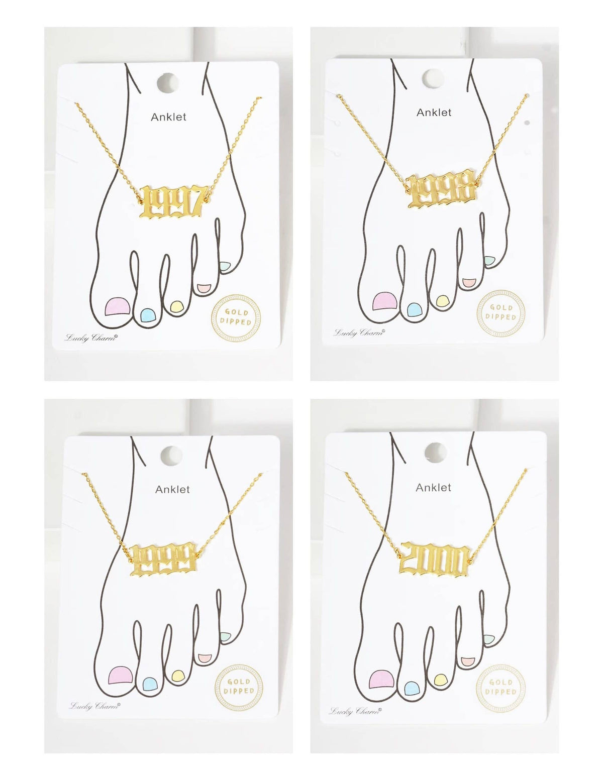 Gold Plated Birth Year Anklet