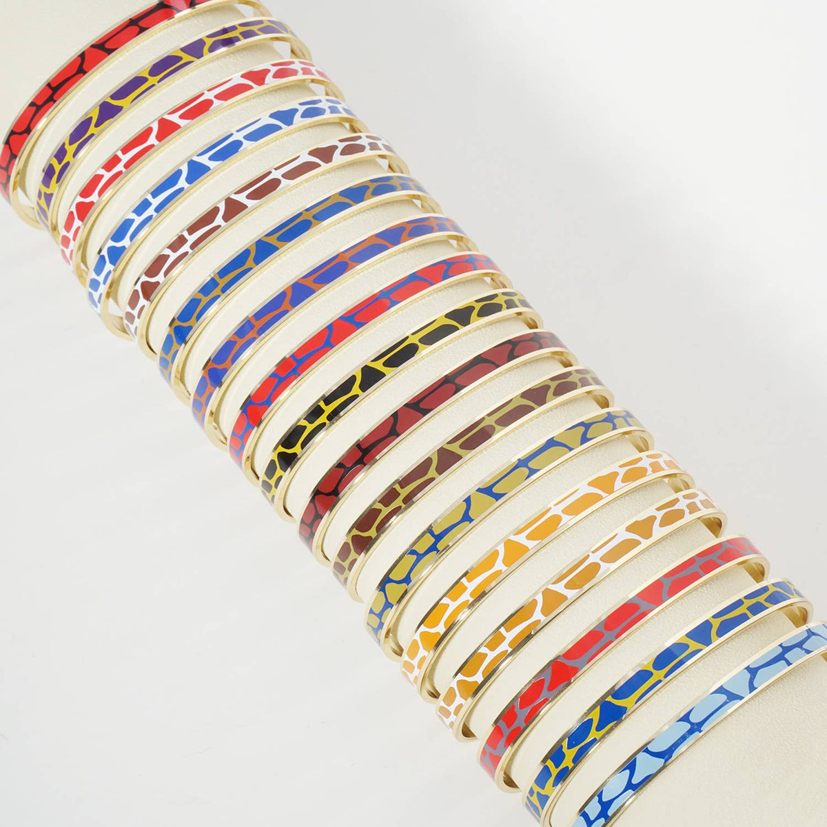 18K GOLD TWO-TONE ANIMAL PRINT GAME DAY ENAMEL CUFF BRACELET