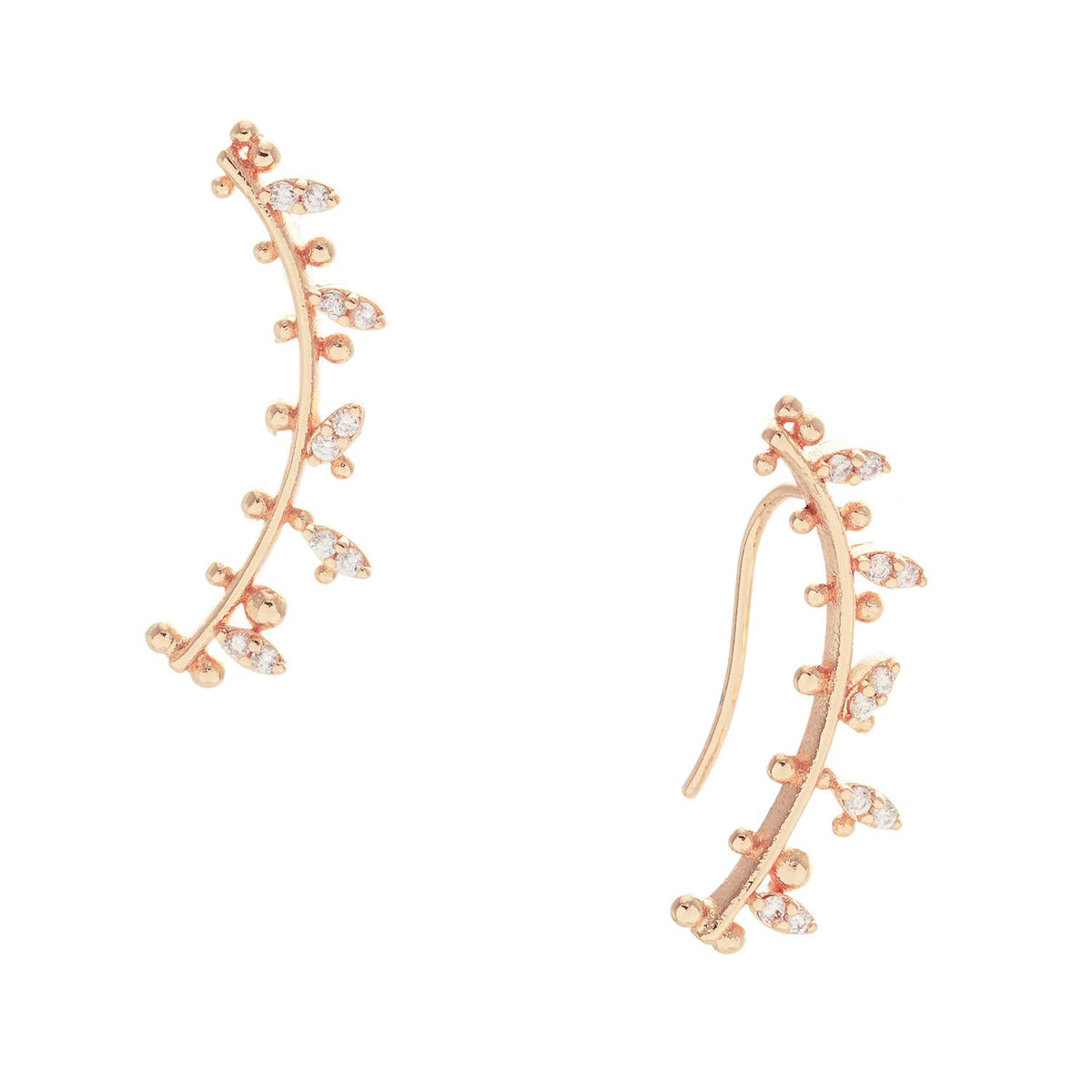 Cubic Zirconia Vine Ear Crawlers