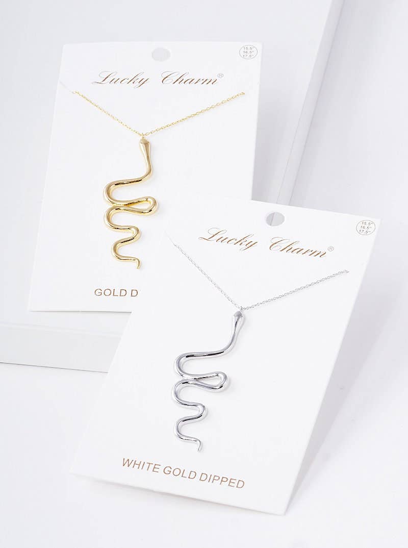 Gold Plated Dangling Snake Necklace