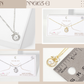 Center Pearl Point Pave-Set Circle Bow Pendant Necklace