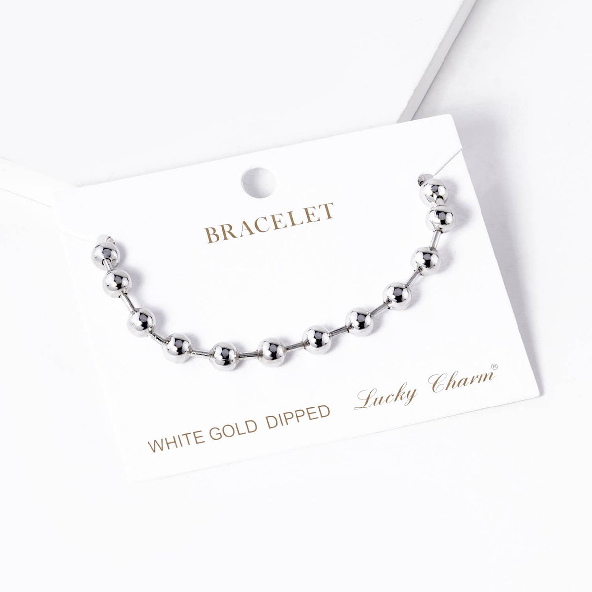 Minimalist Polished Bead Chain Bracelet.