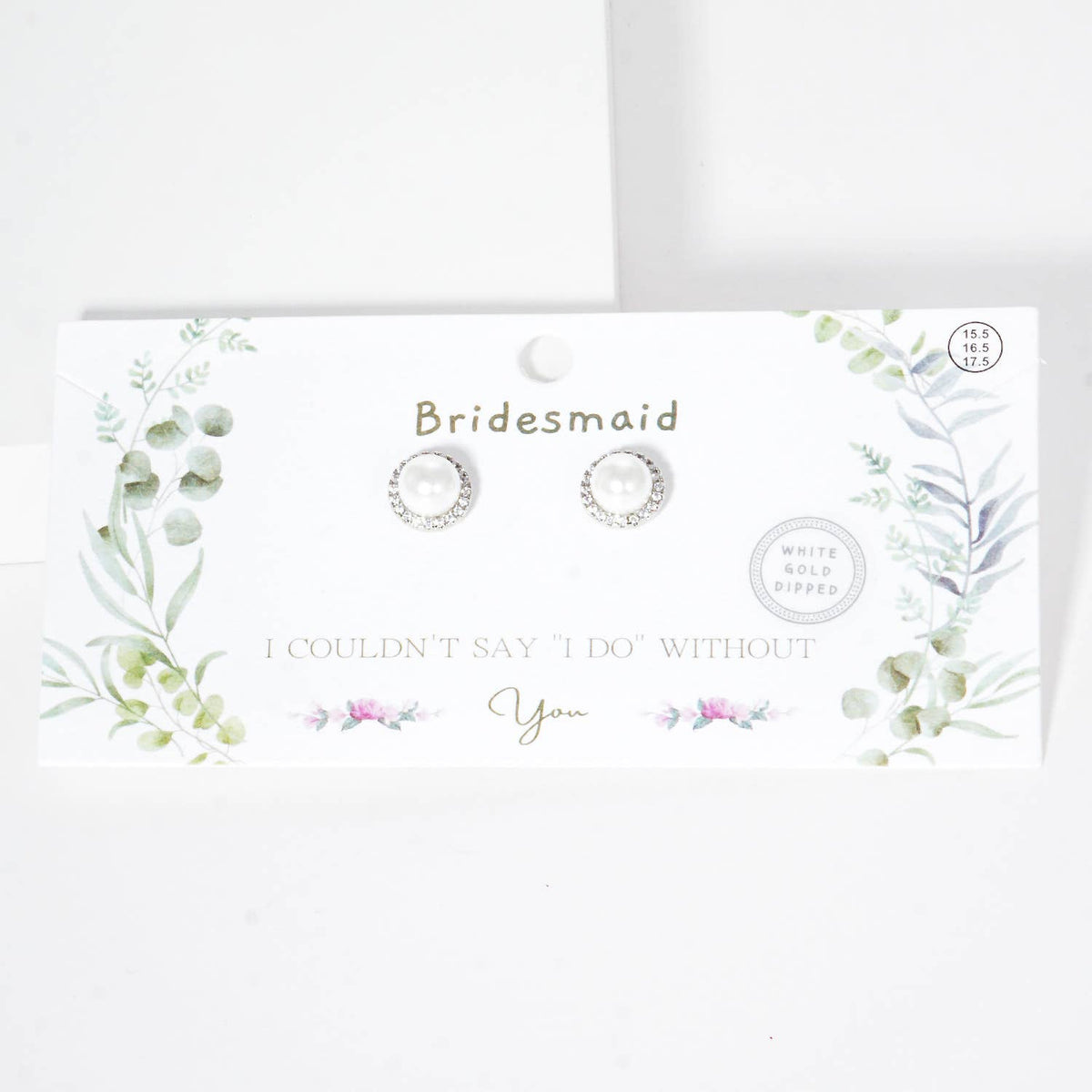 Pearl & Crystal Halo Bridesmaid Stud Earrings