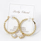12MM QUATREFOIL DROP 30MM BALL BEADED LEVERBACK HOOP