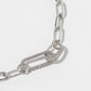 Pave Cubic Zirconia Interlocking Paperclip Link Anklet
