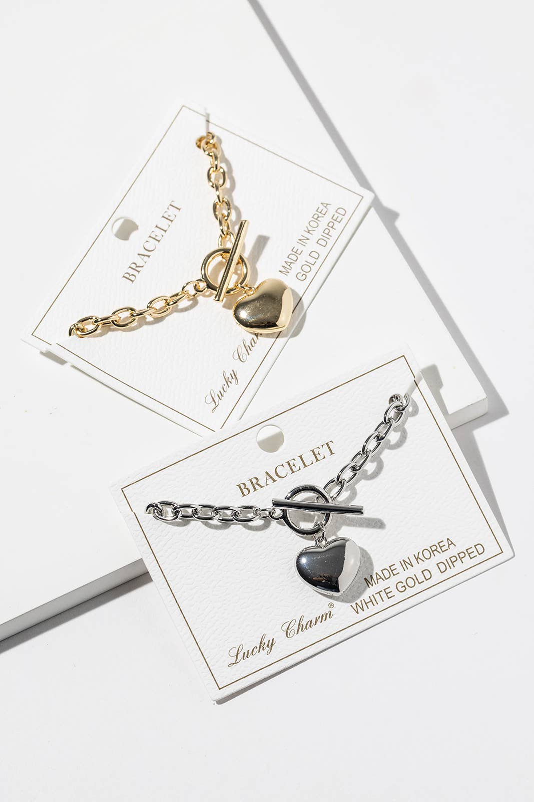 Chunky Chain Heart Bracelet with Magnetic Easy-Clasp