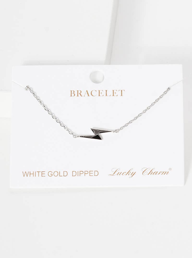 Minimalist Lightning Bolt Charm Bracelet