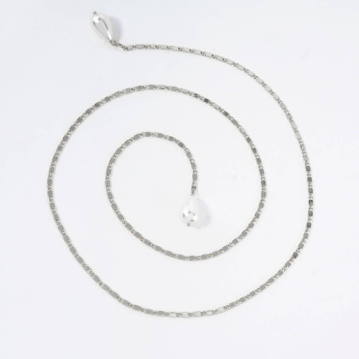 Teardrop Glass Pearl Drop 18K-Gold-Dipped Face-Chain