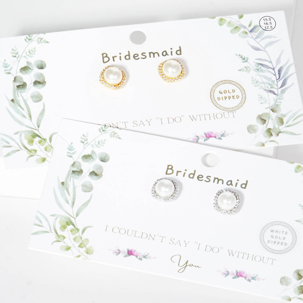 Elegant Bridesmaid Pearl & Crystal Halo Stud Earrings