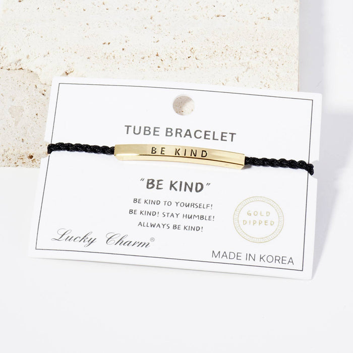Inspirational Messages "Be Kind" Tube Bar Bracelet