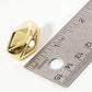 Polished Brass Soft-Curve Lined Hexagon Stud Earrings