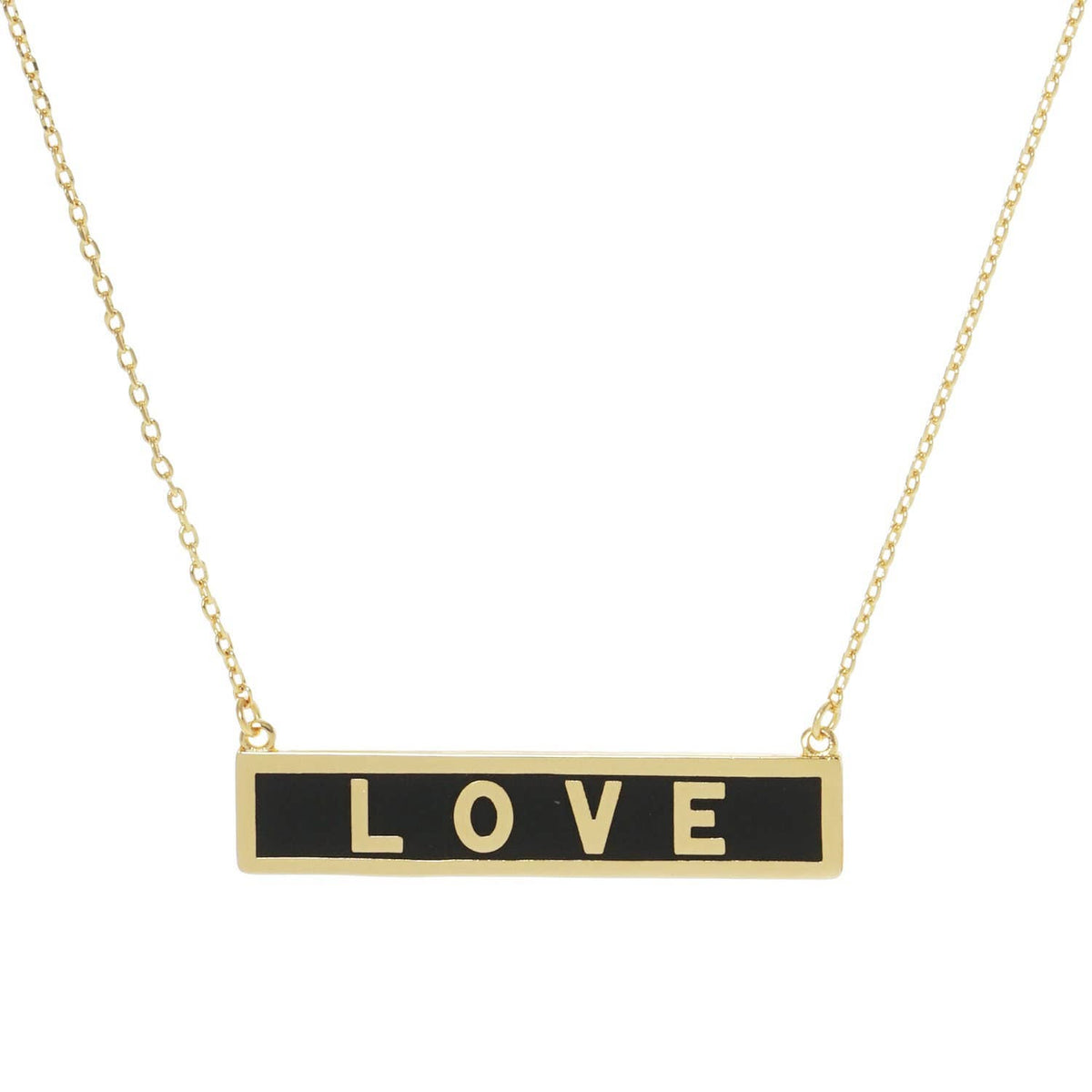 Gold Plated Mini Bar LOVE Necklace