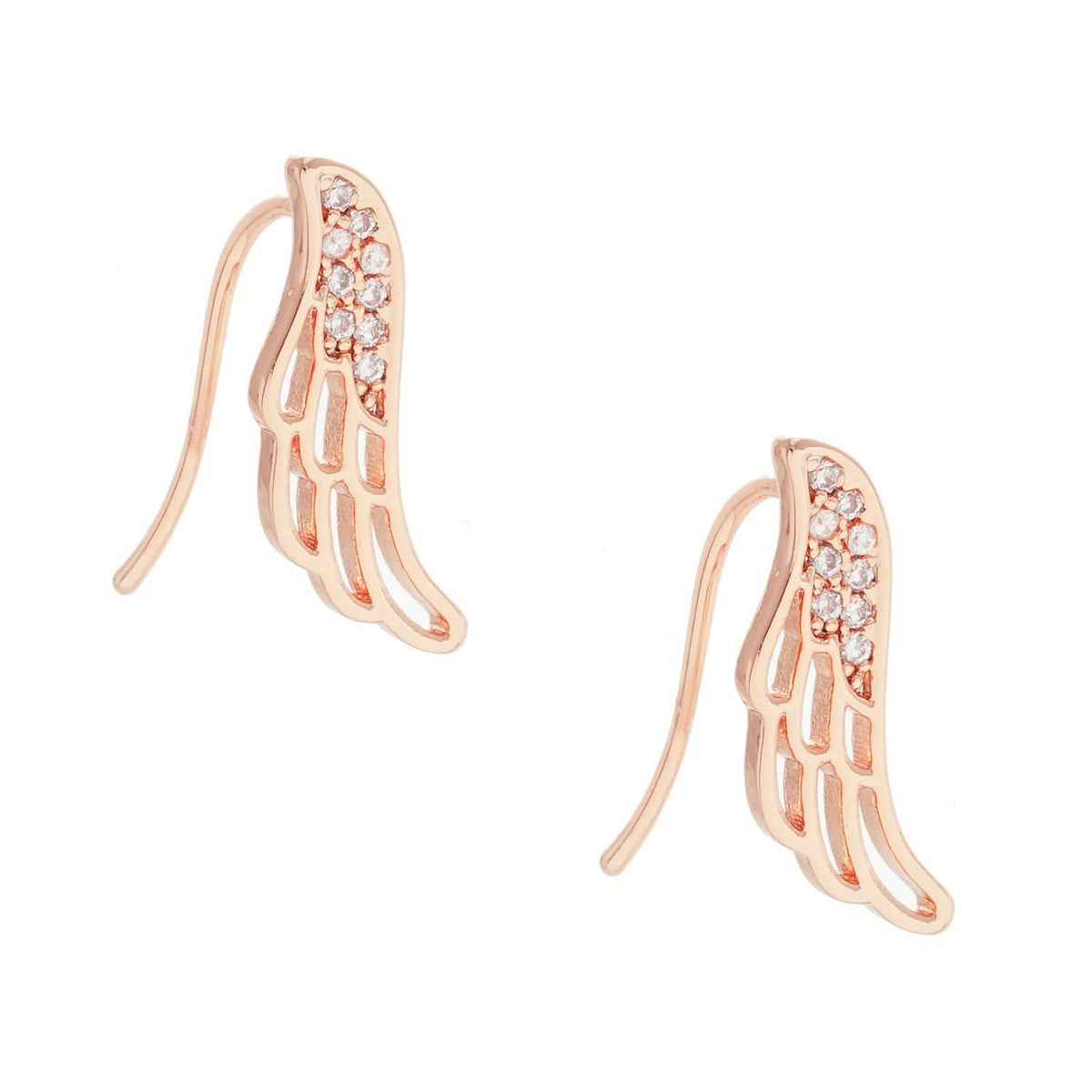 Gold Angel Wing Ear Post Earrings
