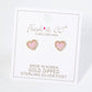 Heart Stud Earrings / 18K Gold Dipped Pave Set Cubic