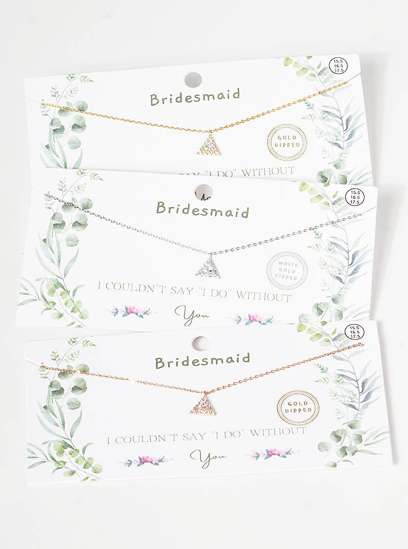 Dainty Pave Triangle Bridesmaid Necklace