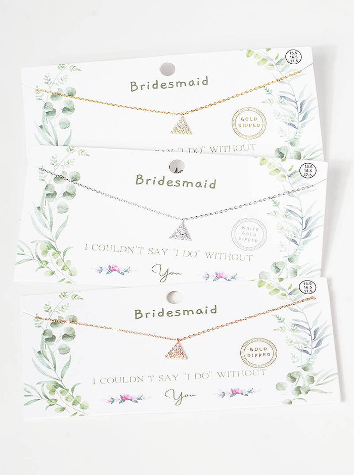 Dainty Pave Triangle Bridesmaid Necklace