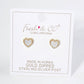 Heart Stud Earrings / 18K Gold Dipped Pave Set Cubic