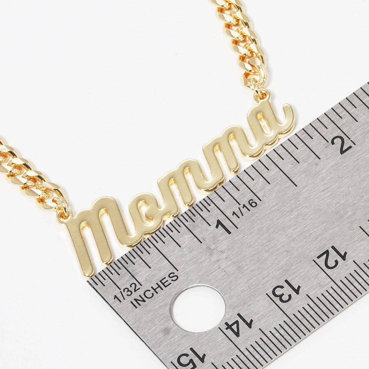 Gold Plated Cuban Link MOMMA Necklace