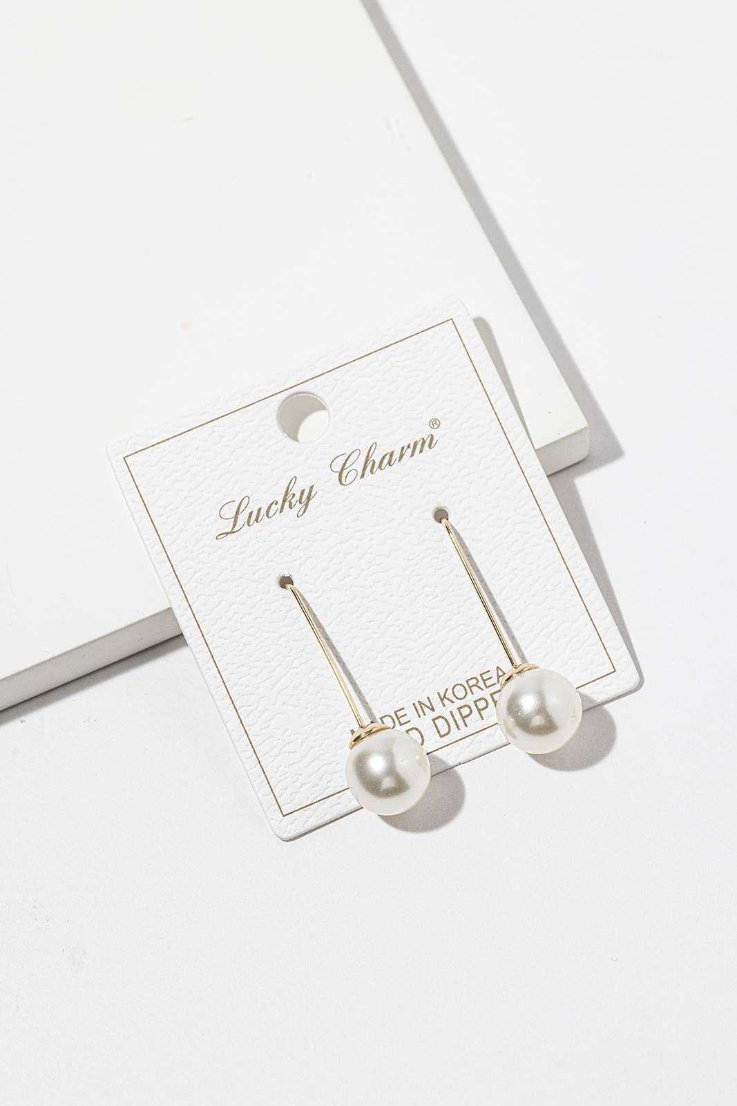 Long Hook Ball Drop Earrings – Metal Ball & Pearl Ball, Gold