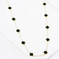 18K Gold Dipped 10 Quatrefoil 32 inch Long Station Necklace