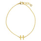 Gold Plated Initial Letter Bracelet