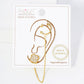 Quatrefoil Stud and Ear Cuff Drape Chain Earring Set