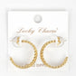 Gold Plated French Twist Hoop Earrings