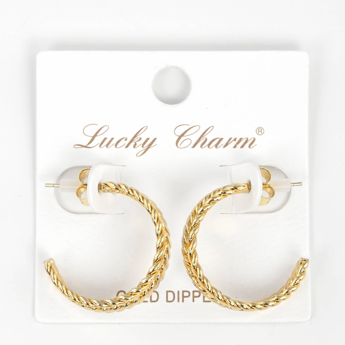 Gold Plated French Twist Hoop Earrings