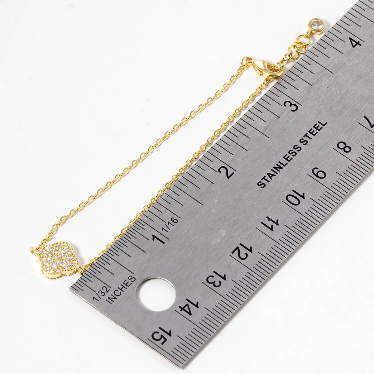 Minimalist Pavé Clover Charm Bracelet
