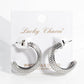 Geometric Spiral Grid C-Shape Hoop Earrings