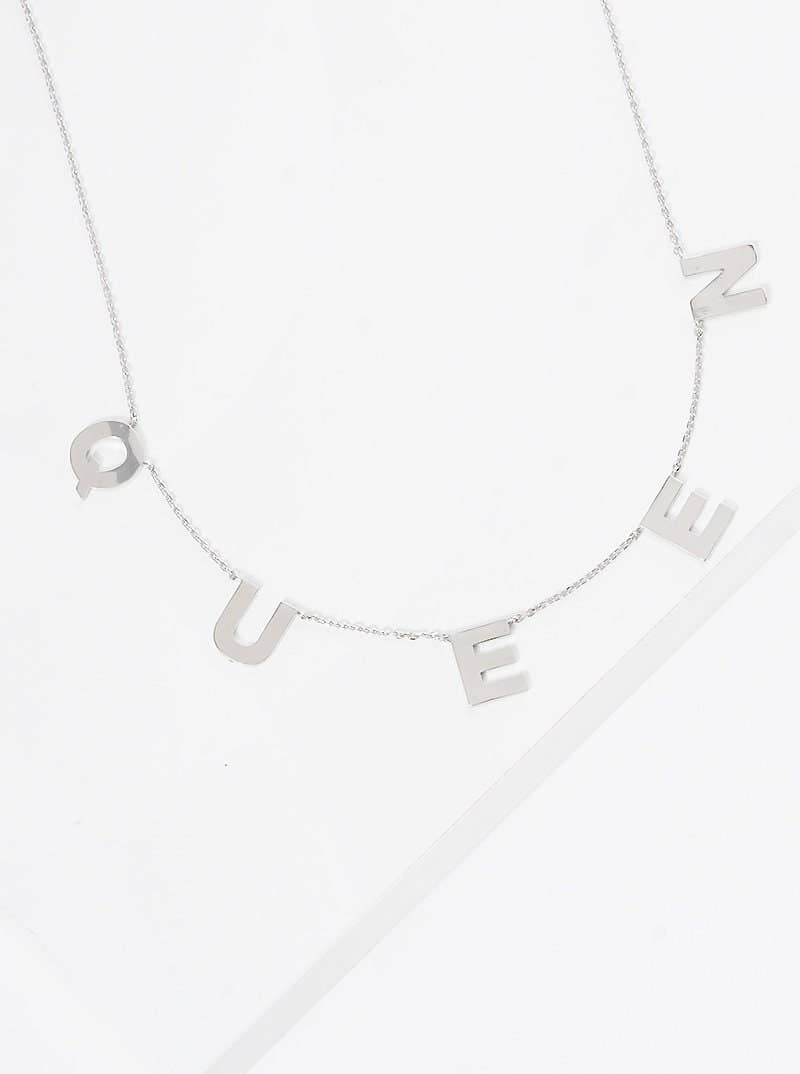 Mini Spaced Letter Queen Necklace