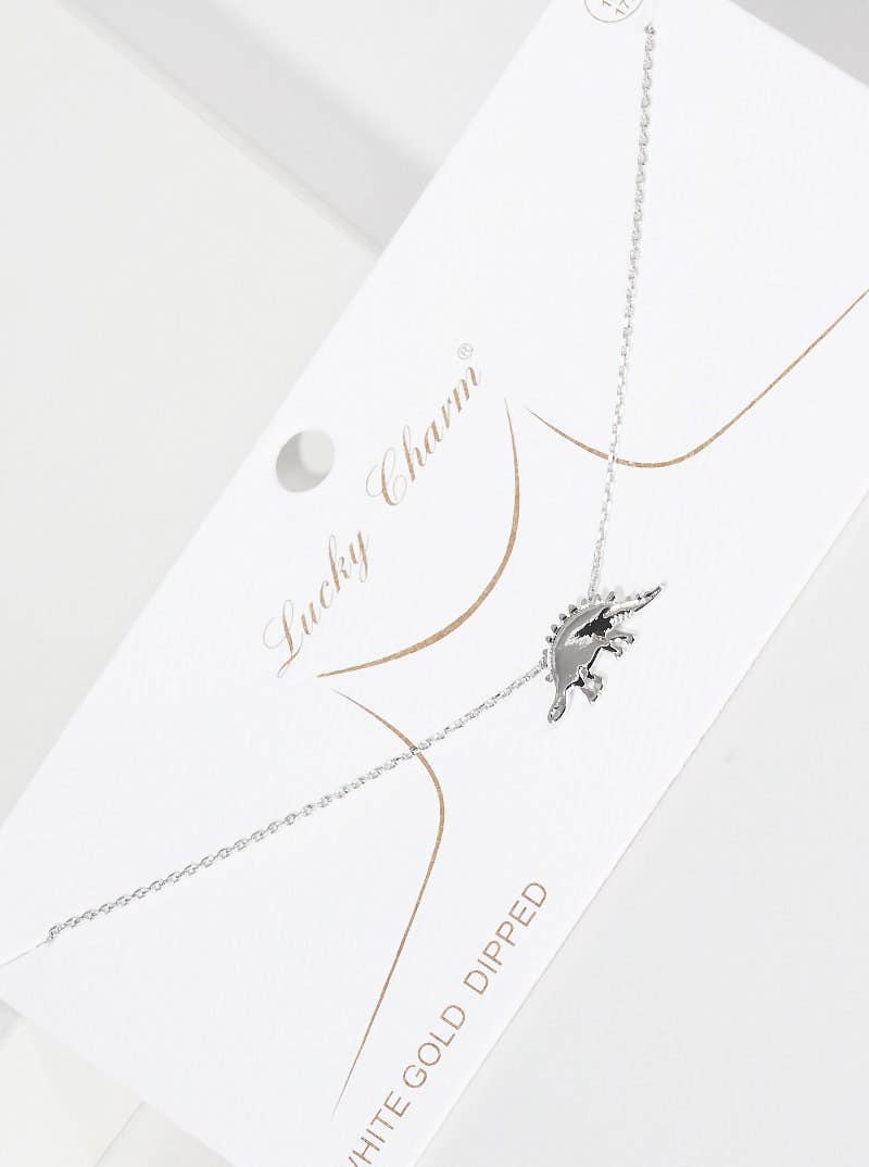 Gold Stegosaurus Dinosaur Necklace