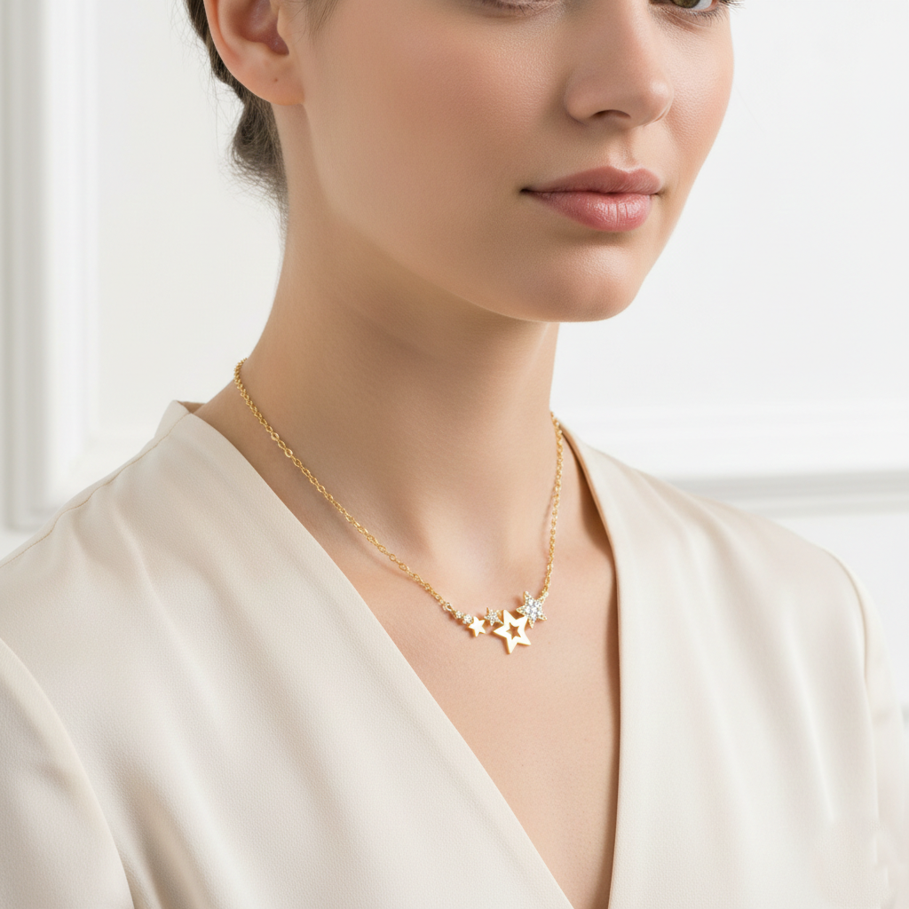 Multi-Star Cluster Pendant Necklace
