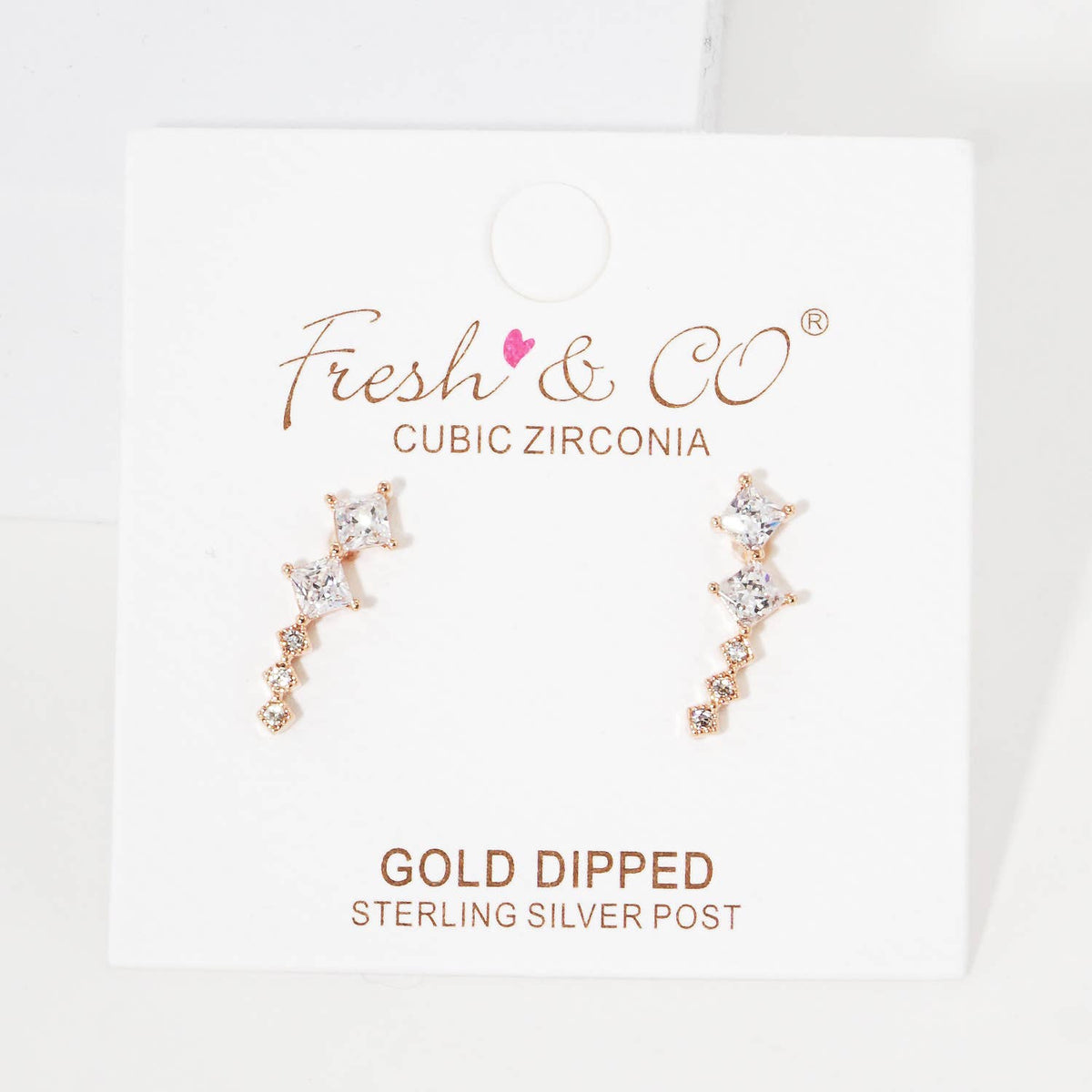 Geometric Cubic Zirconia Ear Crawlers