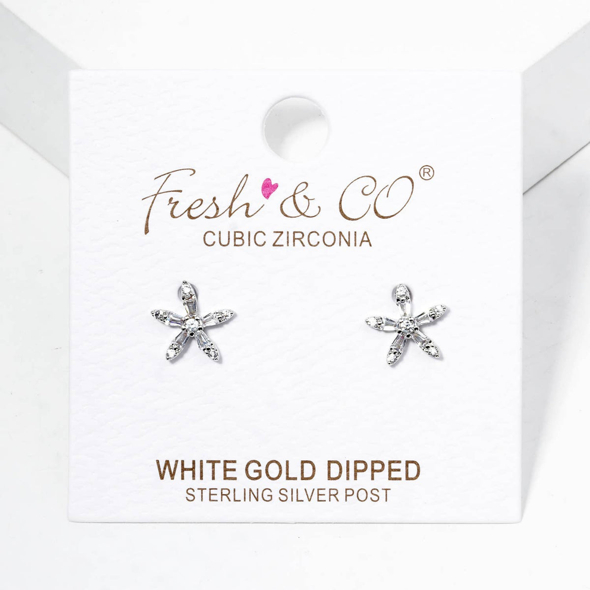 Dainty Star Cubic Zirconia Stud Earrings