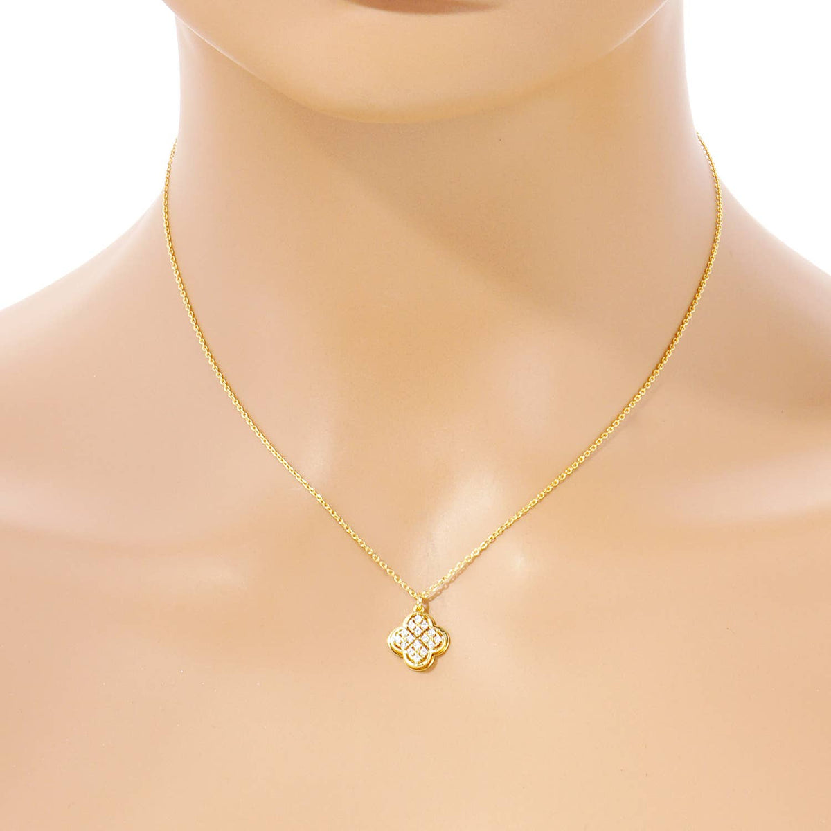 Gold Plated Four Leaf Clover Necklace