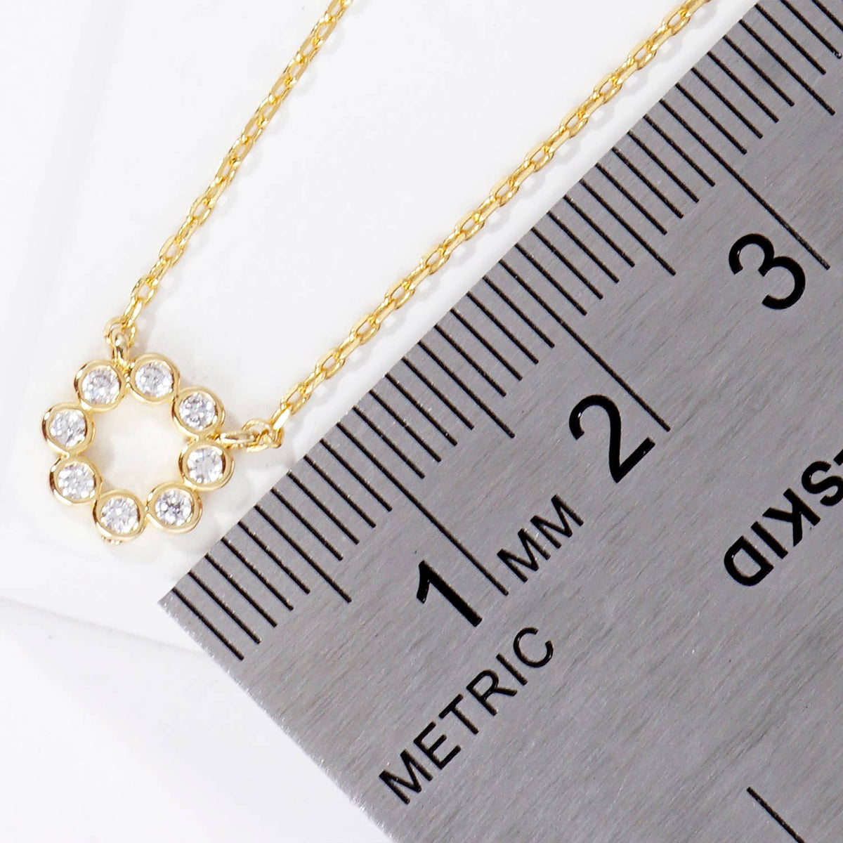 Minimalist Bezel-Set CZ Open Circle Pendant Necklace