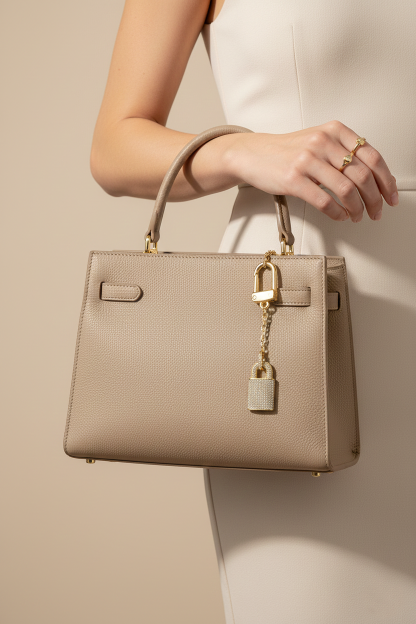 Pave Padlock Bag Charm