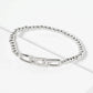 Minimalist Pave Interlocking Link Ball Chain Bracelet