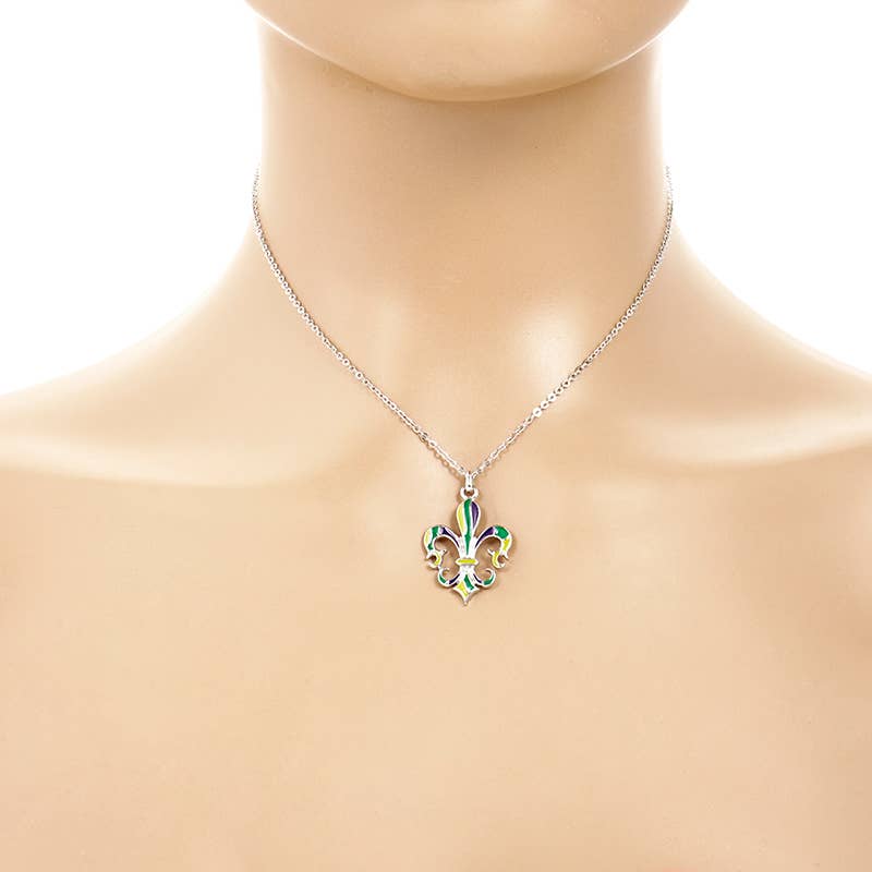 Gold Plated Mardi Gras Sequin Necklace