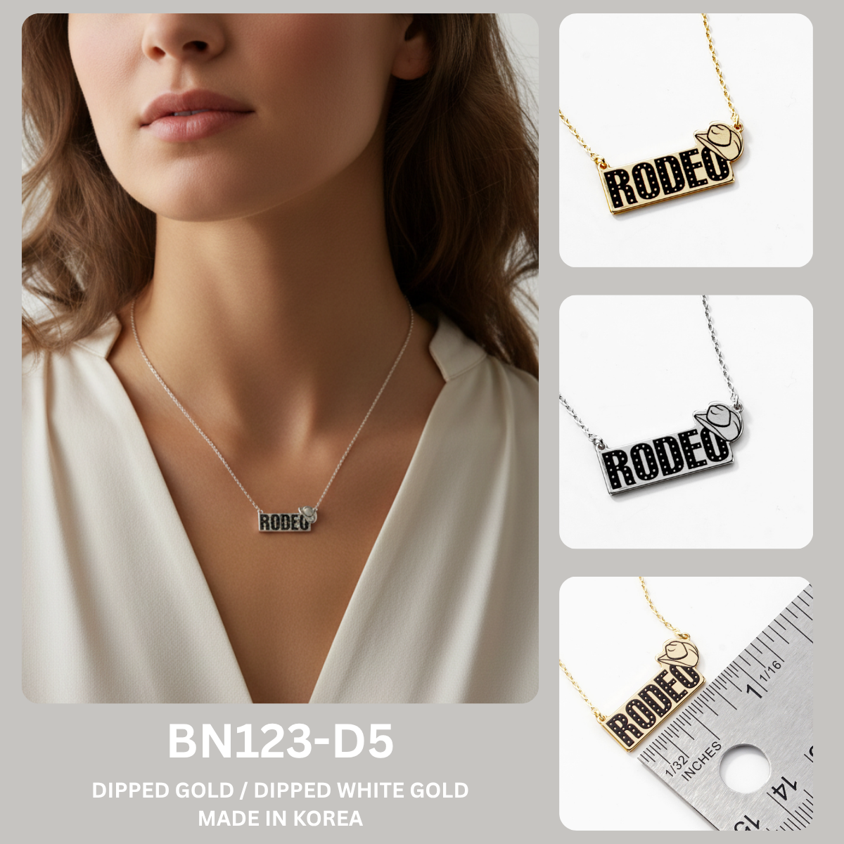 Rodeo Western Bar Pendant Necklace