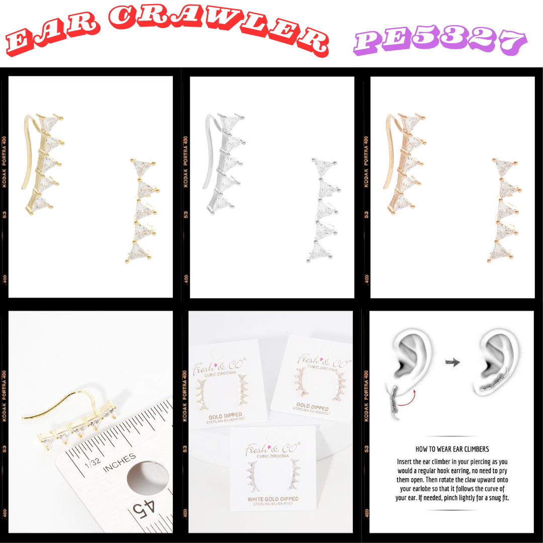 Gold Spike Ear Jacket Earrings