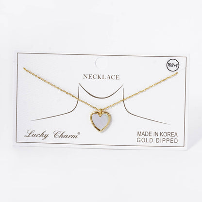 Dainty Gold-Dipped Heart Charm Necklace