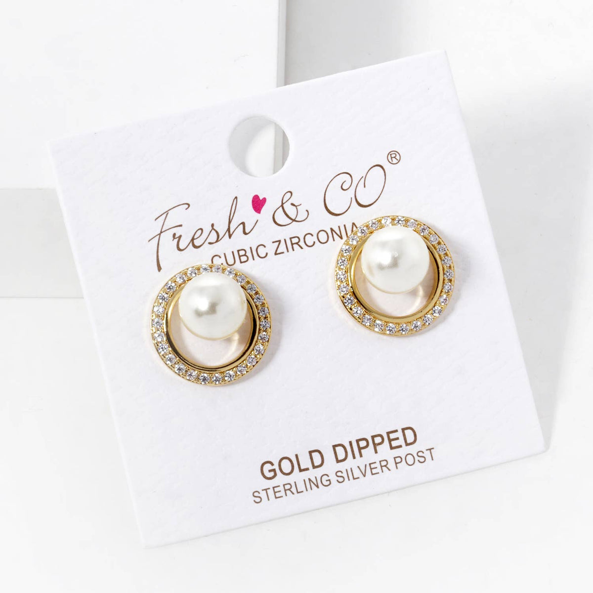 Freshwater Pearl Ring Stud Earrings