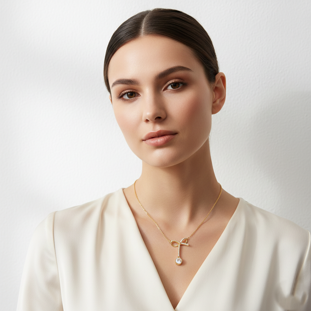 Minimalist Dainty Bow Pendant Necklace