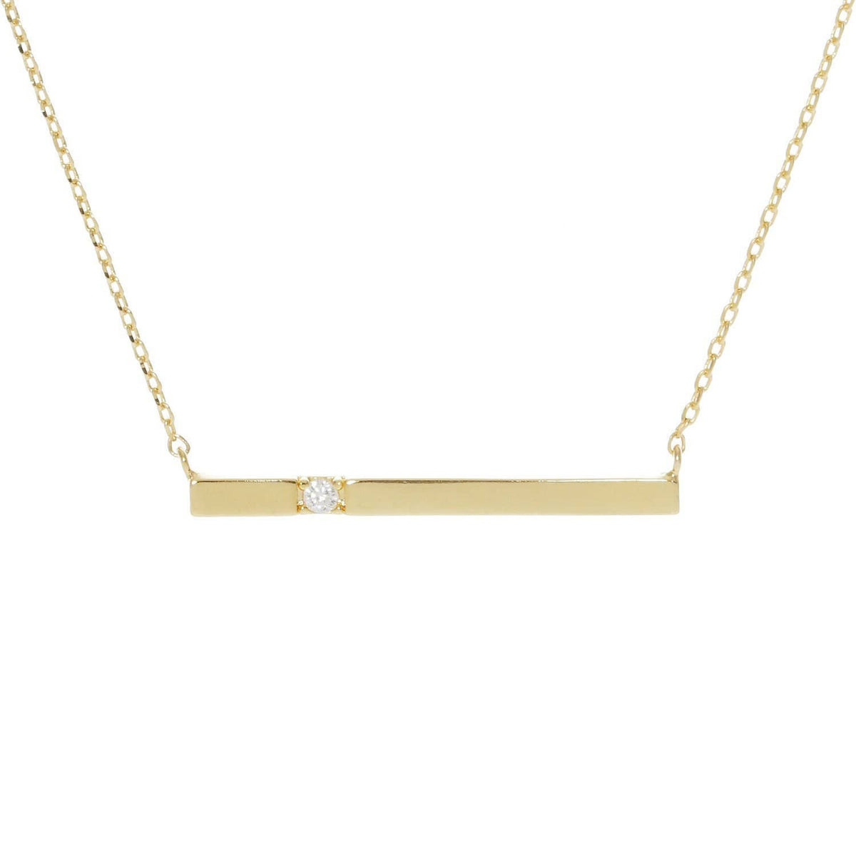 Gold Plated Thin Bar Necklace