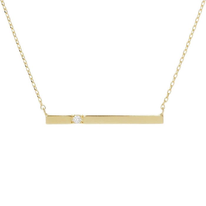 Gold Plated Thin Bar Necklace