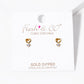 18KGold Dipped CZ Stone Drop Heart Stud Earrings